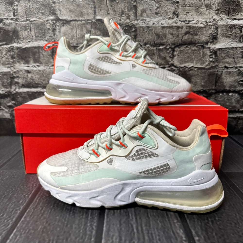 Nike Air Max 270 React Hyper Crimson Teal Tint White US Womens Size 7 CJ0620-100